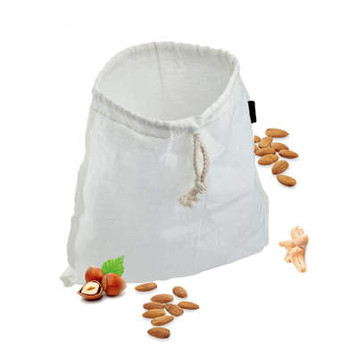 Un buen precio. Bolsa de filtro de leche de nuez de lienzo orgánico de grado alimenticio de 200 micras reutilizable en línea