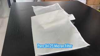 Presentamos una bolsa de filtro de malla de monofilamento de nailon de 25 micrones para filtración de aceite.